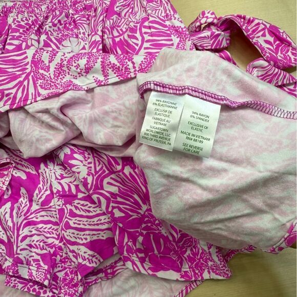 Lilly Pulitzer Rivera Dress Smocked Wild Fuchsia Medium - Picture 10 of 14